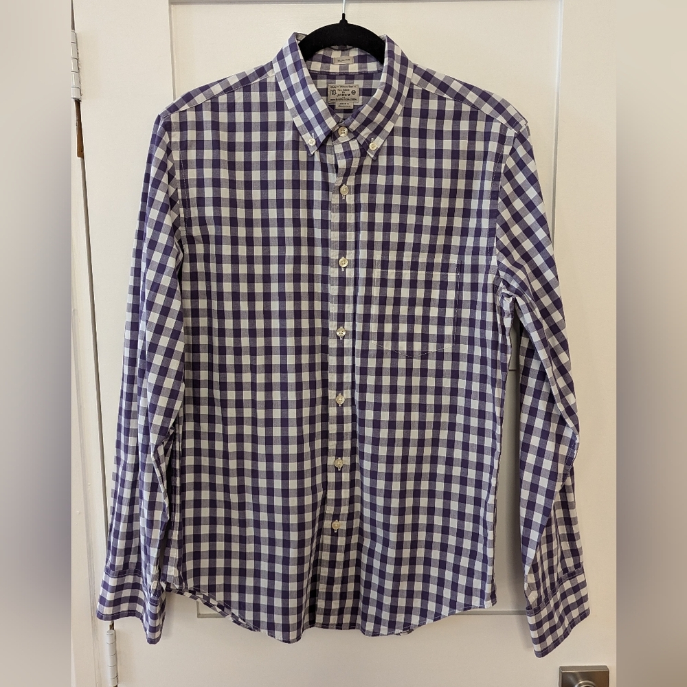 J.Crew Slim Fit Purple Plaid Button Down